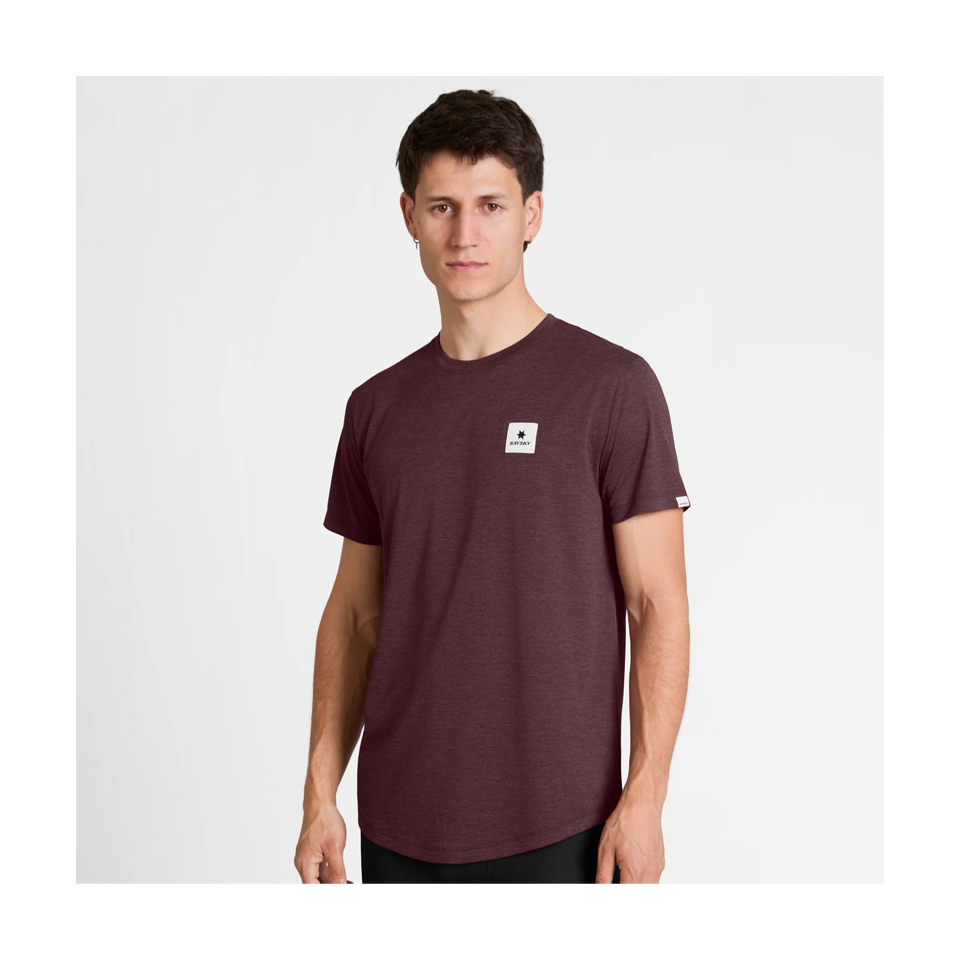 SAYSKY Men's Clean Combat Pro T-Shirt Burgundy