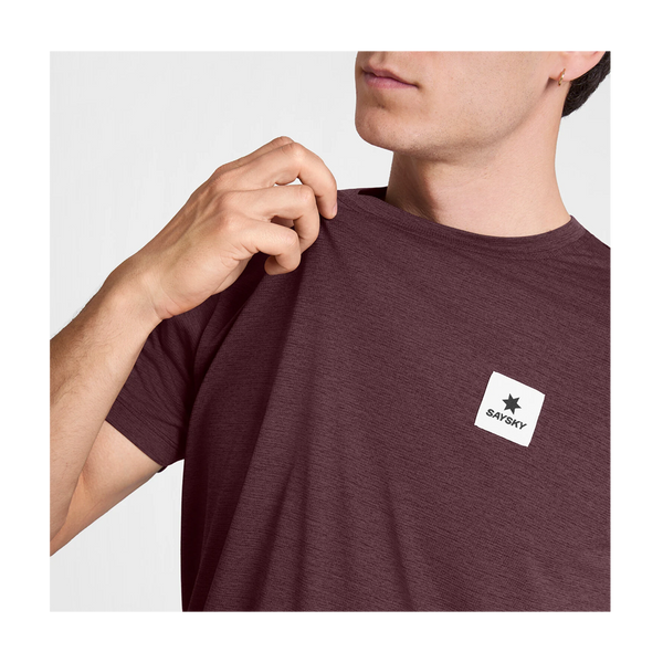 SAYSKY Men's Clean Combat Pro T-Shirt Burgundy