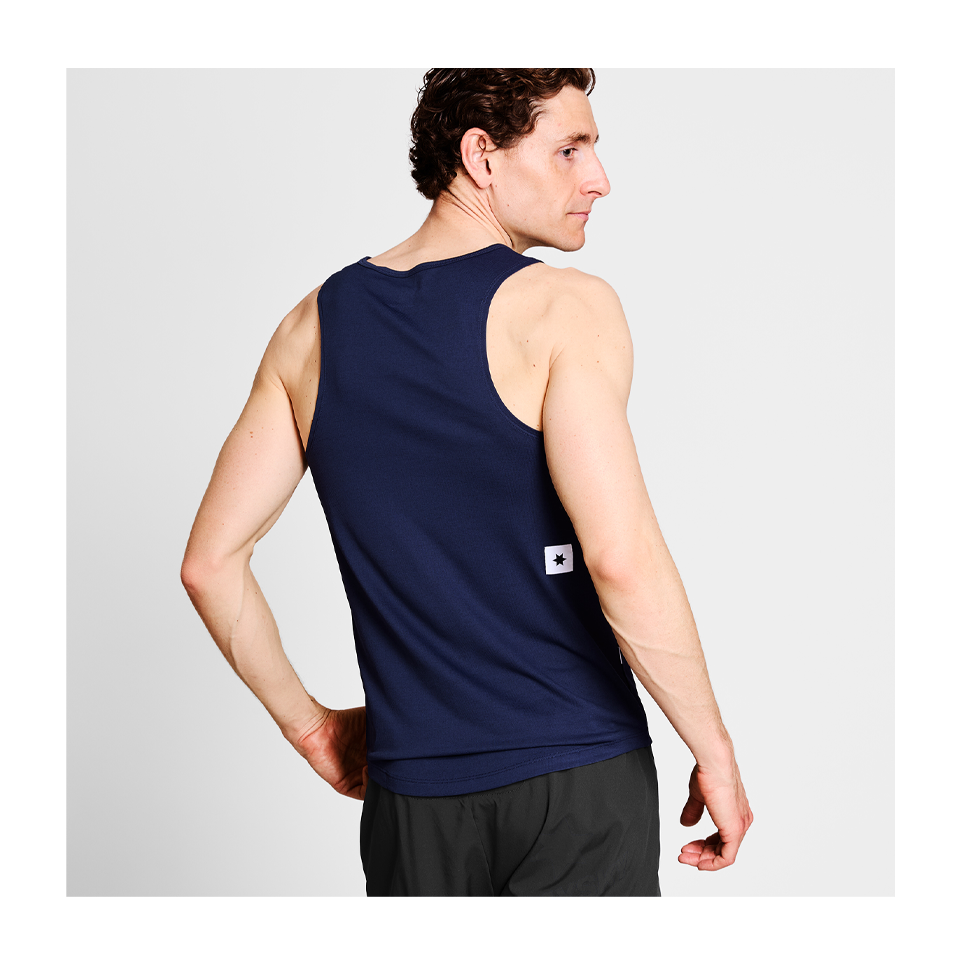 SAYSKY Men's Clean Combat Pro Singlet Navy Blue
