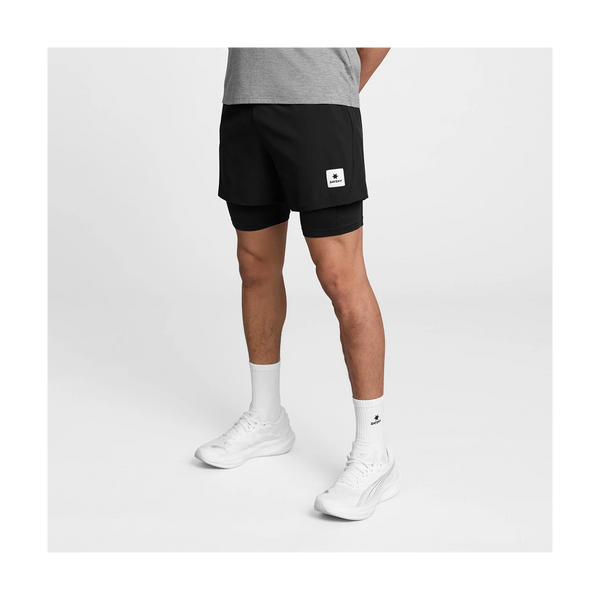 SAYSKY Men's 2 in 1 Pace Shorts 5'' Black