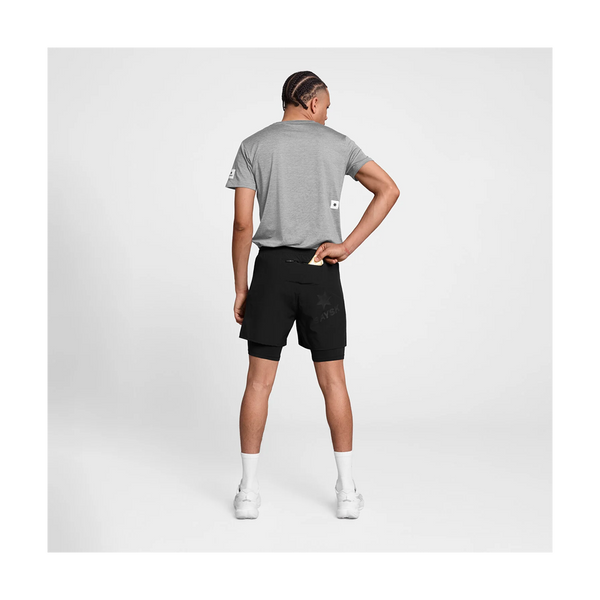 SAYSKY Men's 2 in 1 Pace Shorts 5'' Black