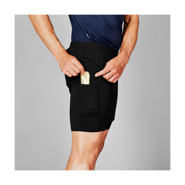SAYSKY Men's 2 in 1 Pace Shorts 5'' Black