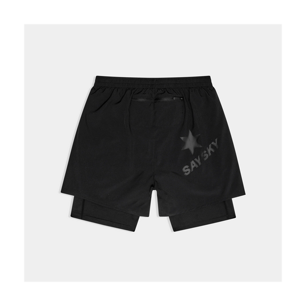 SAYSKY Men's 2 in 1 Pace Shorts 5'' Black