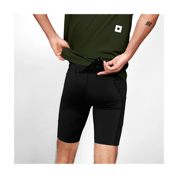 SAYSKY Men's Combat + Short Tights 9" Black