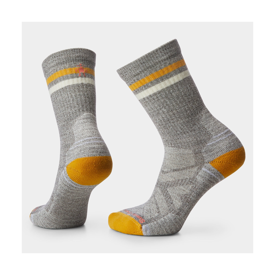 Smartwool Women's Hike Tube Stripe Crew Socks Light Cushion Taupe-Natural Marl