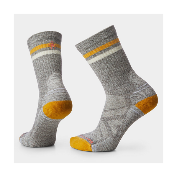 Smartwool Women's Hike Tube Stripe Crew Socks Light Cushion Taupe-Natural Marl