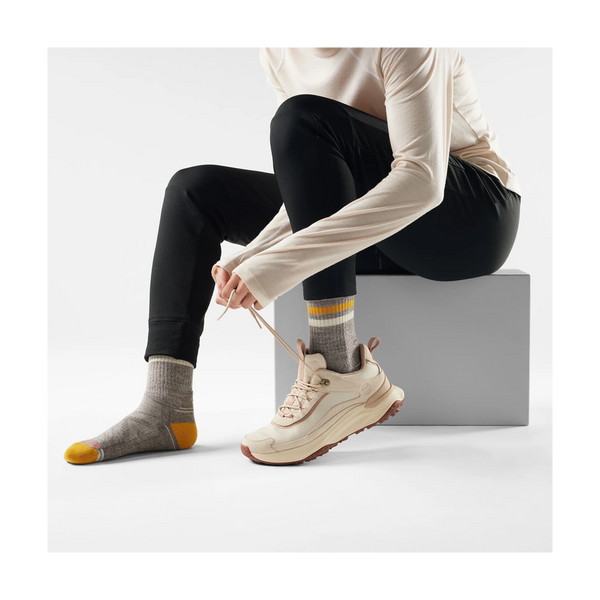 Smartwool Women's Hike Tube Stripe Crew Socks Light Cushion Taupe-Natural Marl