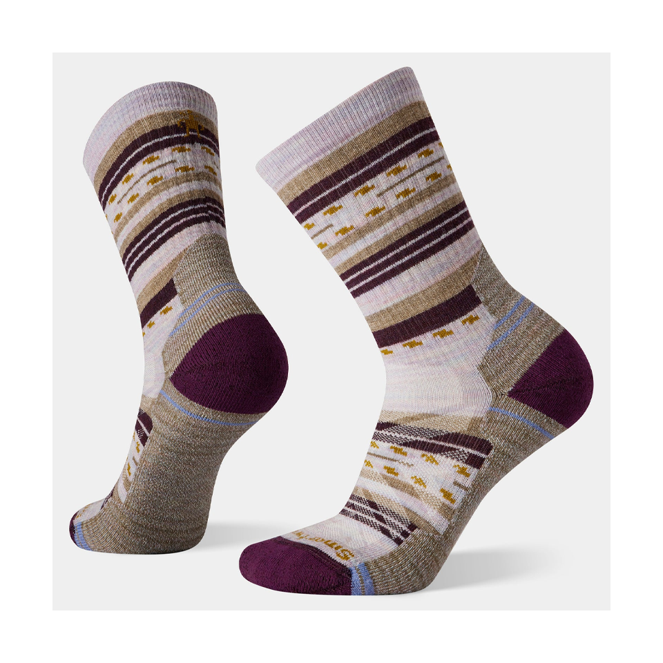 Smartwool Women's Hike Margarita Crew Socks Light Cushion Purple Eclipse