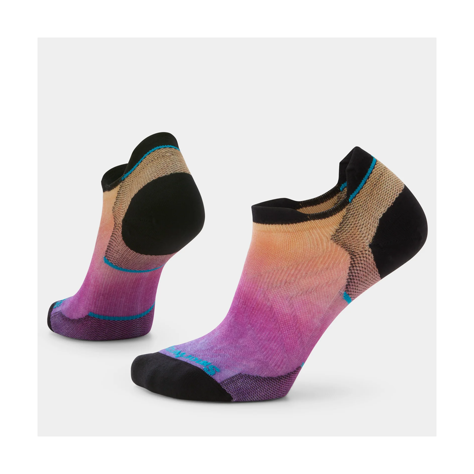 Smartwool Women's Run Ombre Print Low Ankle Socks Zero Cushion Tandoori Orange