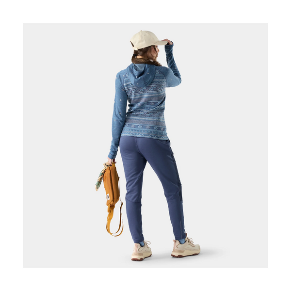 Smartwool Women's Classic Thermal Merino Base Layer 1/2 Zip Hoodie Nightfall Fair Isle Fun