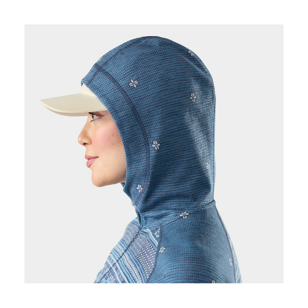 Smartwool Women's Classic Thermal Merino Base Layer 1/2 Zip Hoodie Nightfall Fair Isle Fun