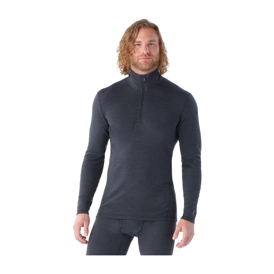 Smartwool Men's Classic Thermal Merino Base Layer 1/4 Zip Charcoal Heather Main image