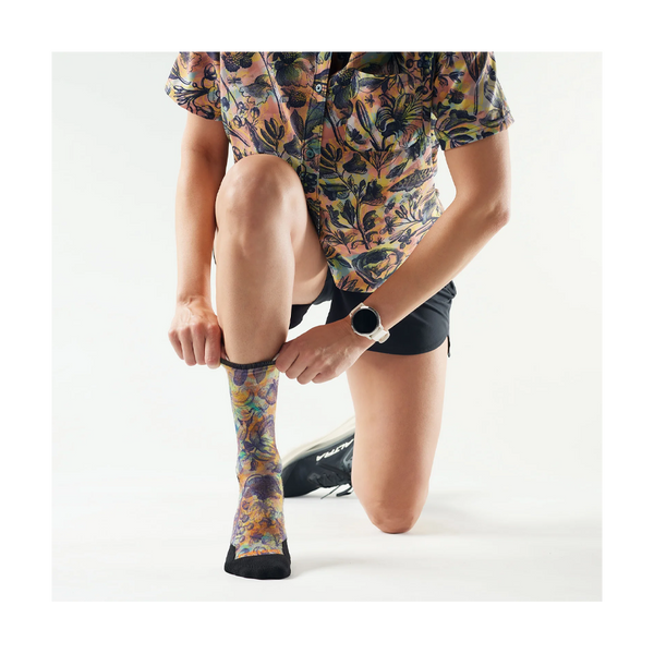 Smartwool Women's Trail Run Floral Party Print Crew Socks Targeted Cushion Multi Colour