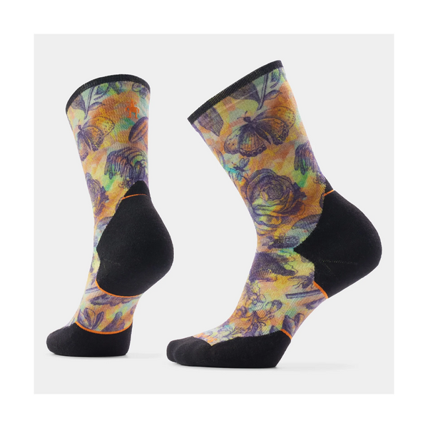 Smartwool Women's Trail Run Floral Party Print Crew Socks Targeted Cushion Multi Colour