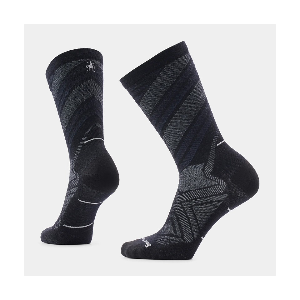 Smartwool Run Pattern Crew Socks Zero Cushion Black