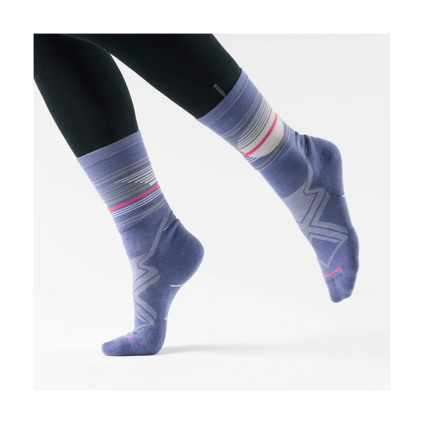 Smartwool Women's Run Cold Weather Glow Track Crew Socks Targeted Cushion Nightfall Blue