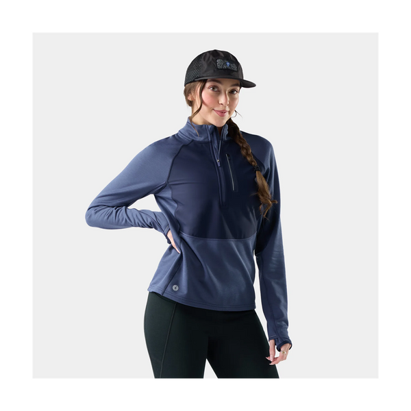 Smartwool Women's Active Fleece Wind 1/2 Zip Nightfall Blue/Deep Navy