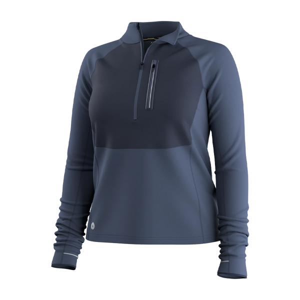 Smartwool Women's Active Fleece Wind 1/2 Zip Nightfall Blue/Deep Navy