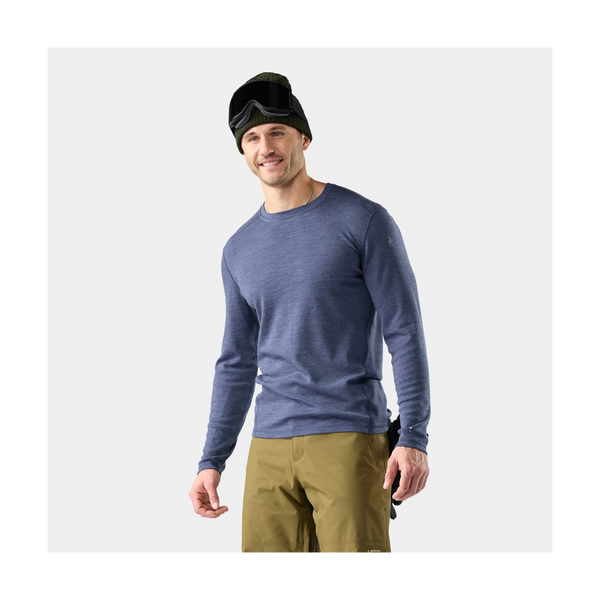 Smartwool Men's Classic Thermal Merino Base Layer Crew Nightfall Blue Heather