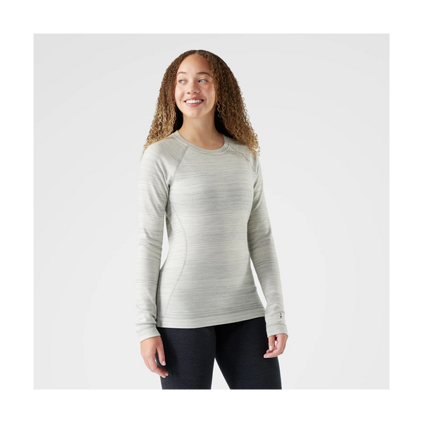 Smartwool Women's Classic Thermal Merino Base Layer Crew Light Gray Colour Shift