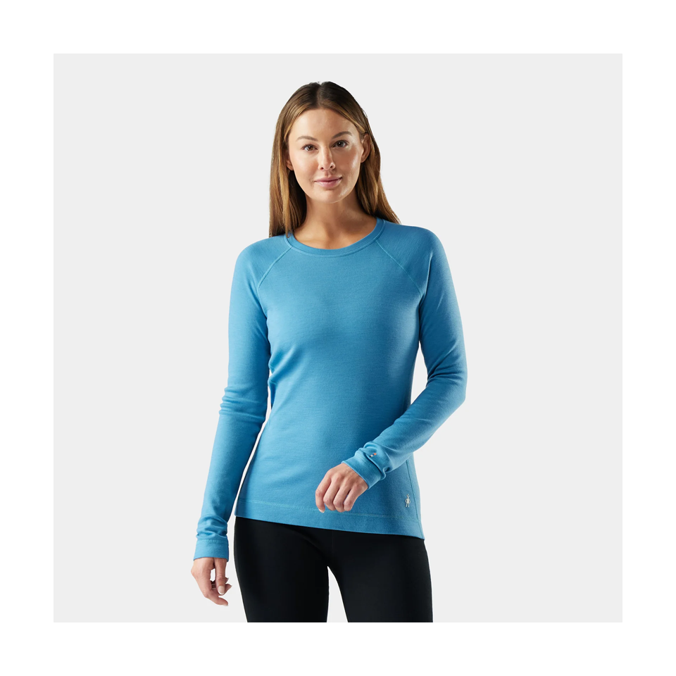 Smartwool Women's Classic Thermal Merino Base Layer Crew Mineral Blue Heather