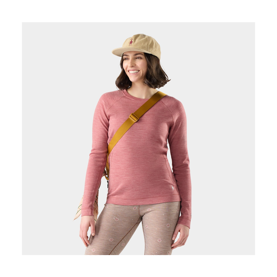 Smartwool Women's Classic Thermal Merino Base Layer Crew Rosewood Heather Main image