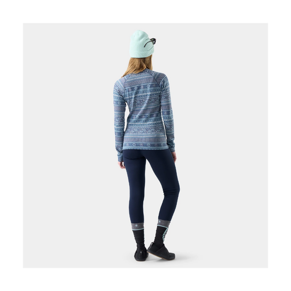 Smartwool Women's Classic Thermal Merino Base Layer Crew Nightfall Fair Isle Fun