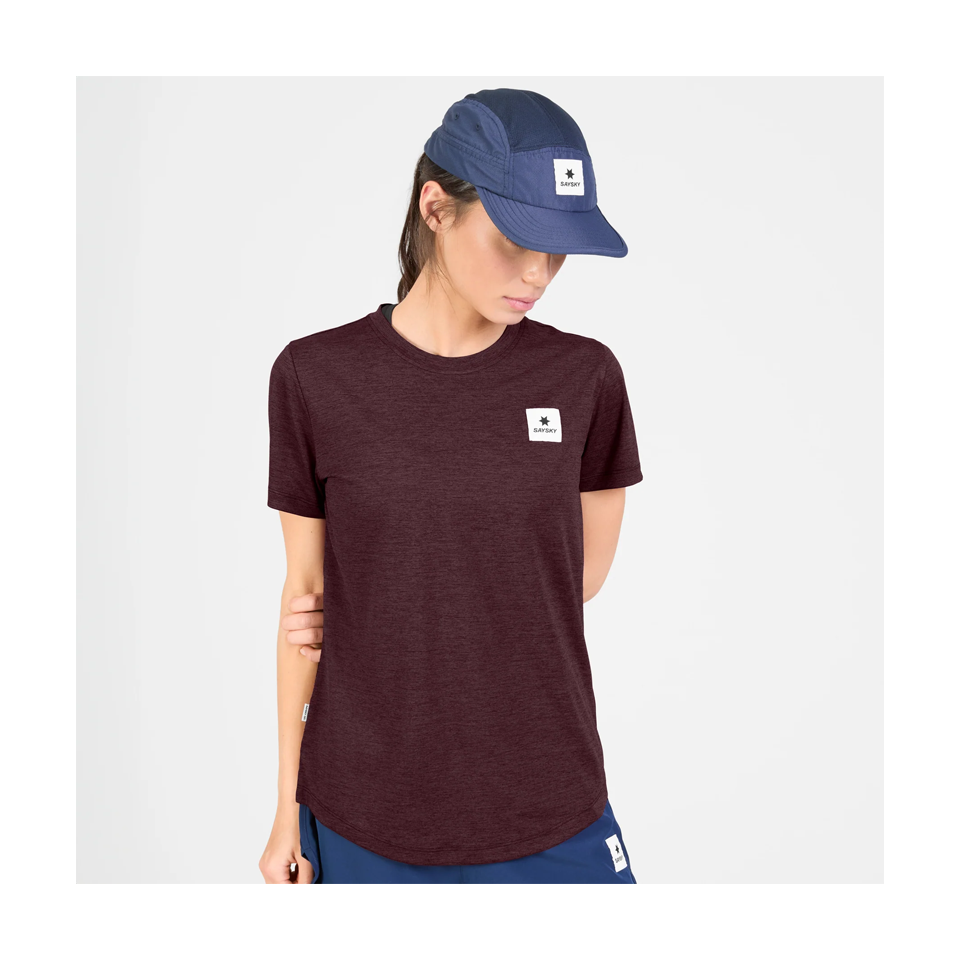 SAYSKY Women's Clean Combat Pro T-Shirt Burgundy
