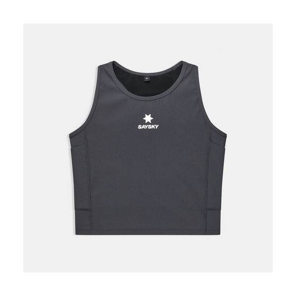 SAYSKY Women's Combat Rib Crop Top Grey