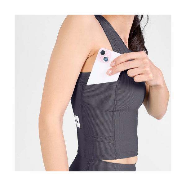 SAYSKY Women's Combat Rib Crop Top Grey