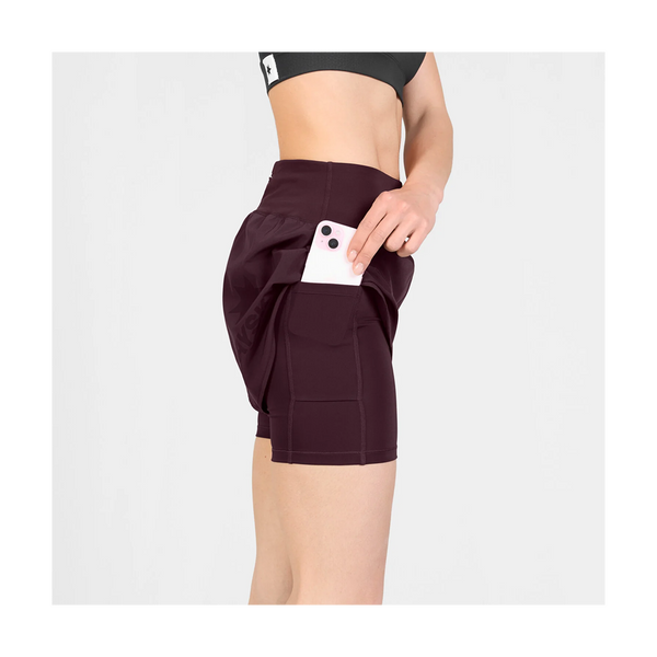 SAYSKY Women's 2 in 1 Pace Shorts 3" Burgundy