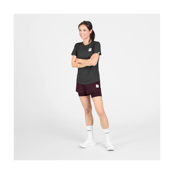 SAYSKY Women's 2 in 1 Pace Shorts 3" Burgundy