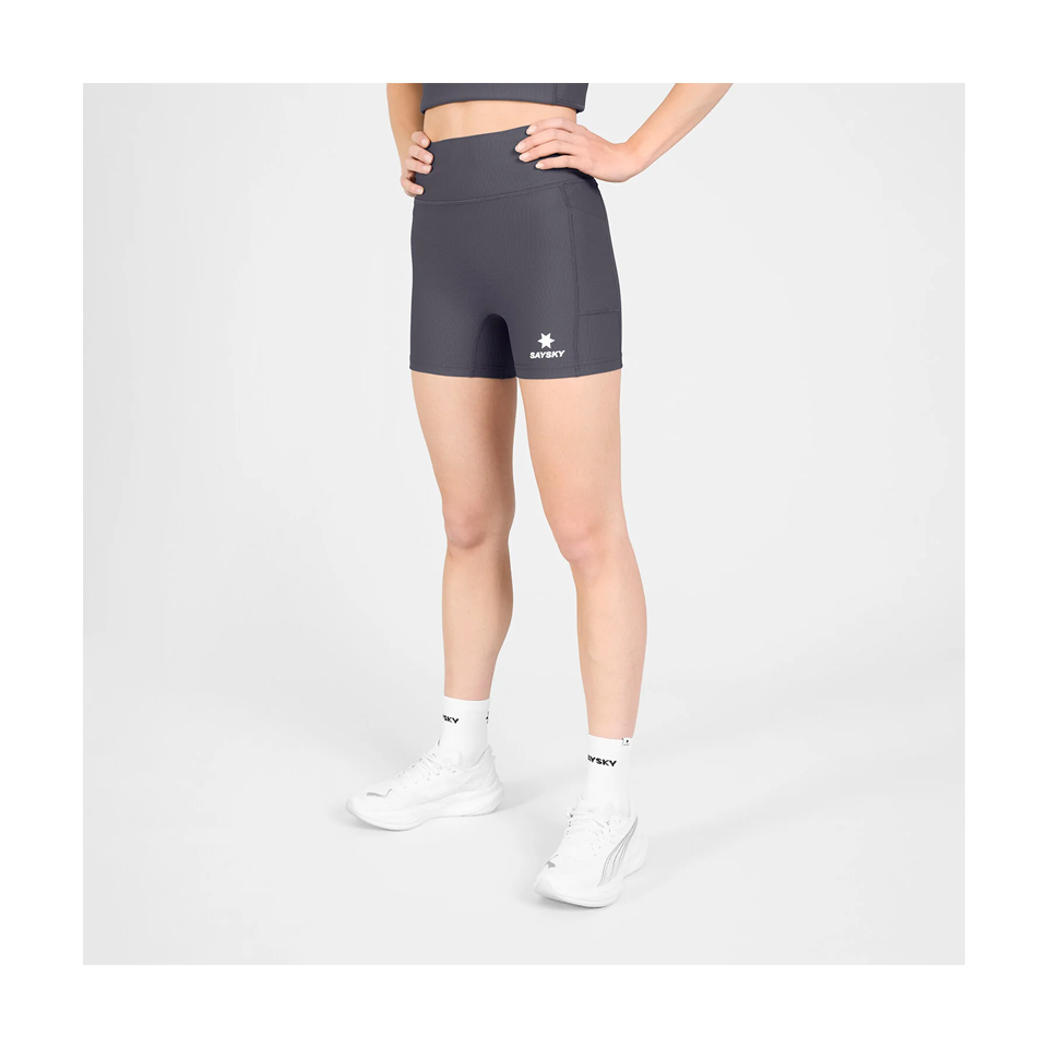 SAYSKY Women's Combat+ Rib Short Tights 4" Grey