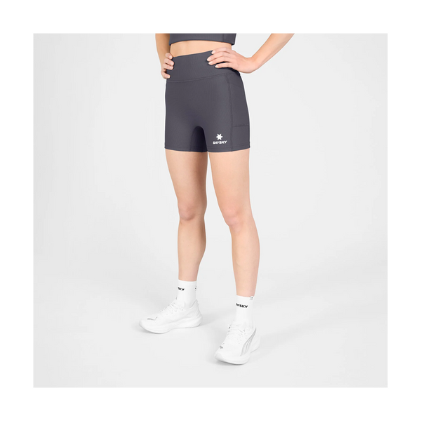 SAYSKY Women's Combat+ Rib Short Tights 4" Grey