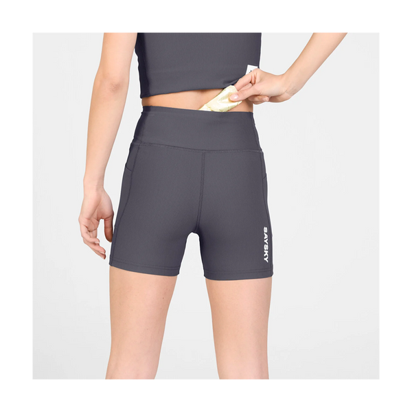 SAYSKY Women's Combat+ Rib Short Tights 4" Grey