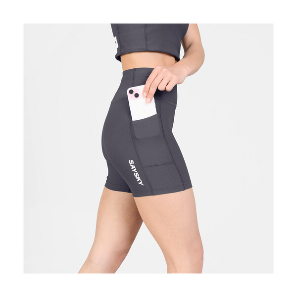 SAYSKY Women's Combat+ Rib Short Tights 4" Grey