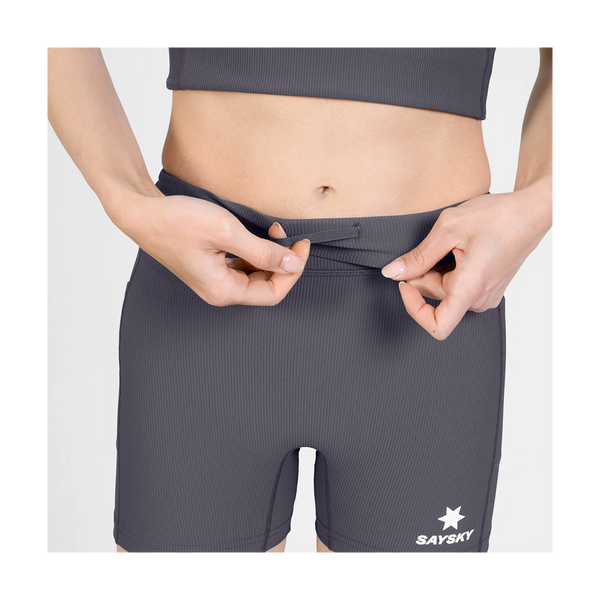 SAYSKY Women's Combat+ Rib Short Tights 4" Grey