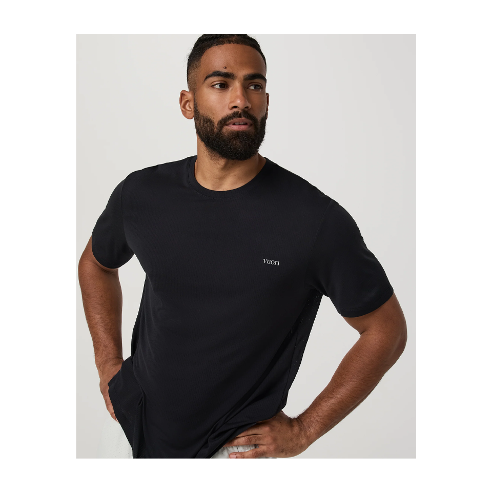 Vuori Men's Short Sleeve Strato Breathe Tee Black