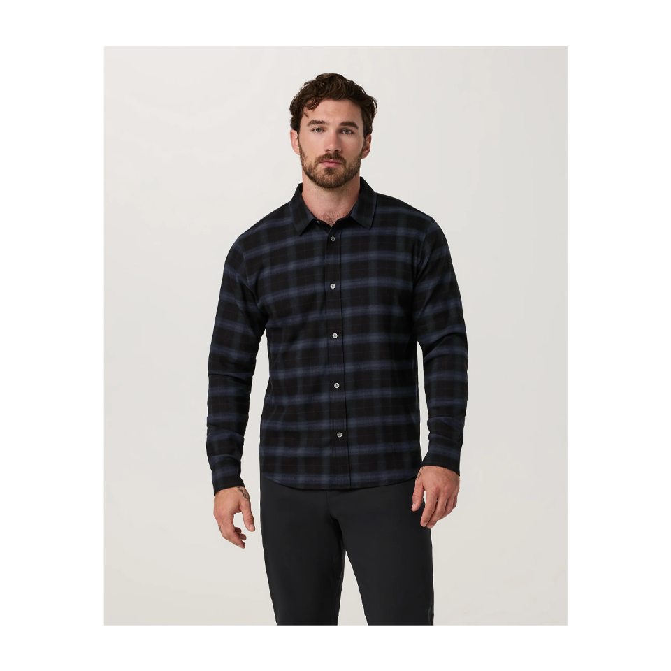 Vuori Men's Long Sleeve Midweight Flannel Shirt Black Main image