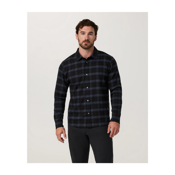 Vuori Men's Long Sleeve Midweight Flannel Shirt Black