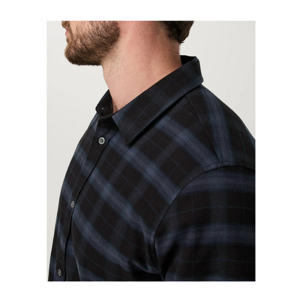 Vuori Men's Long Sleeve Midweight Flannel Shirt Black