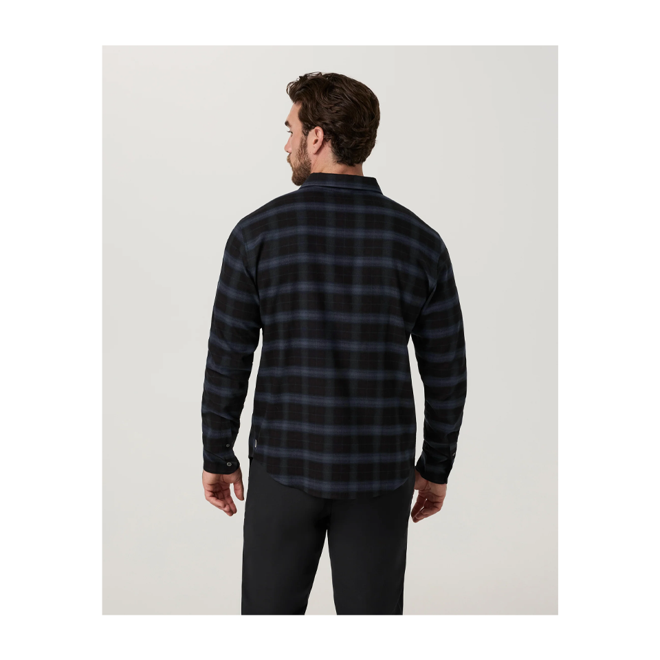Vuori Men's Long Sleeve Midweight Flannel Shirt Black