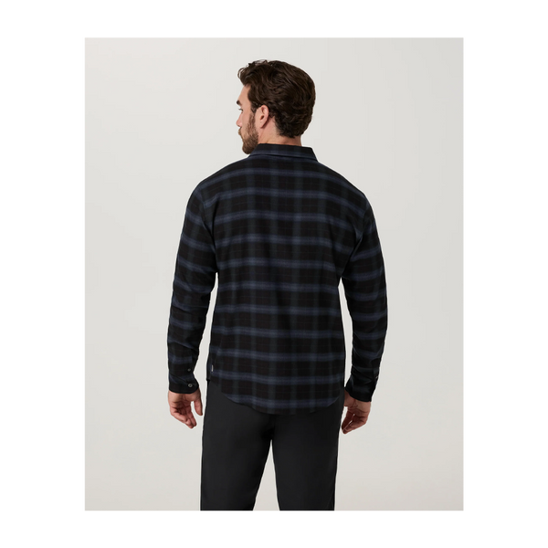 Vuori Men's Long Sleeve Midweight Flannel Shirt Black