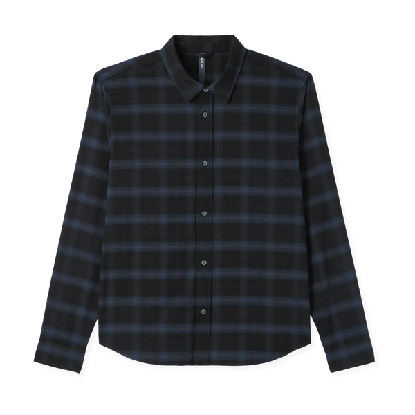 Vuori Men's Long Sleeve Midweight Flannel Shirt Black
