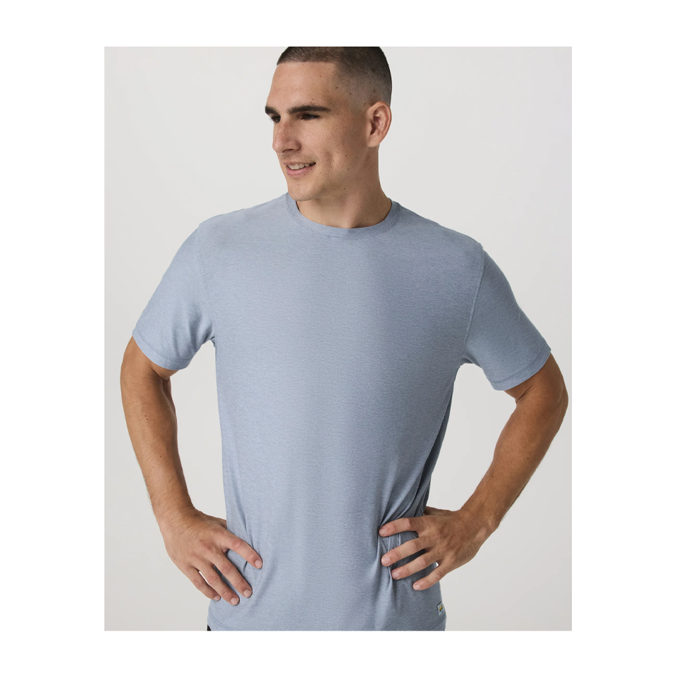 Vuori Men's Strato Tech Tee Blue Dusk Heather Main image