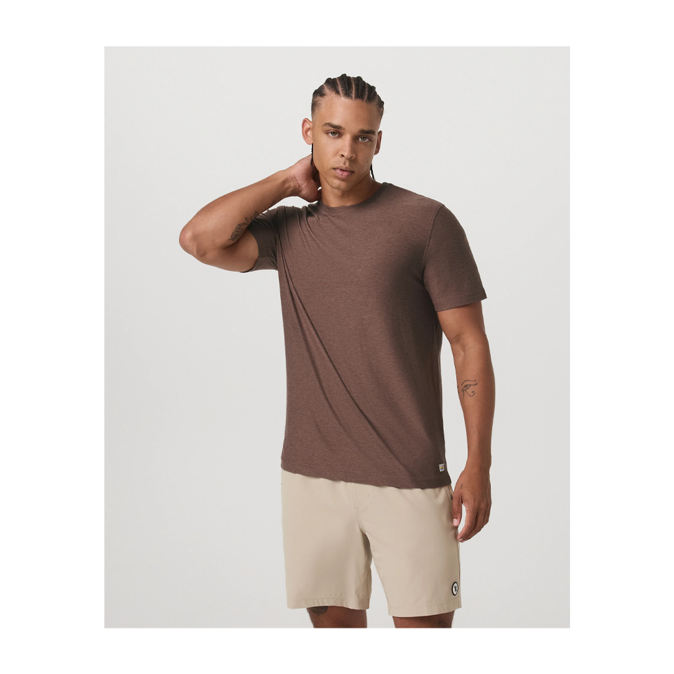 Vuori Men's Strato Tech Tee Sable Heather Main image