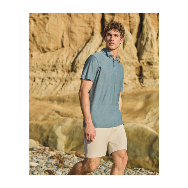 Vuori Men's Strato Tech Polo Blue Sea Heather