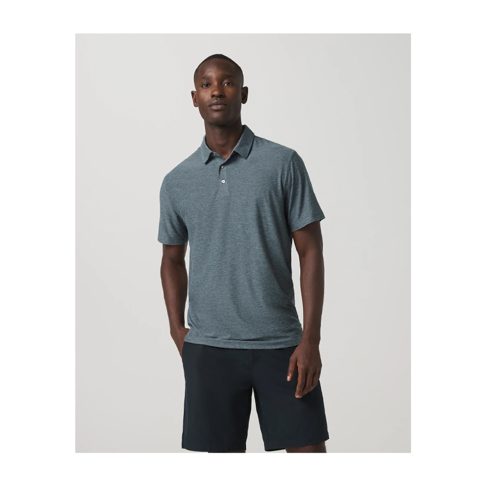 Vuori Men's Strato Tech Polo Blue Sea Heather