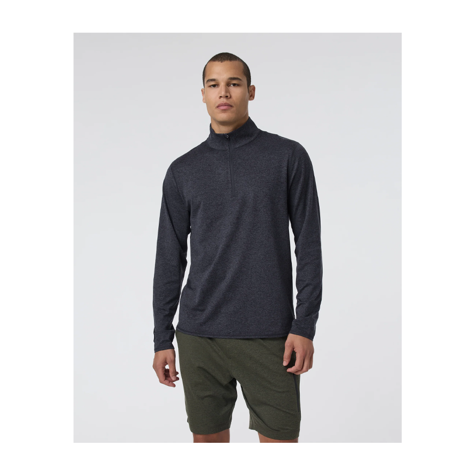 Vuori Ponto Half Zip Mock Neck Charcoal Heather