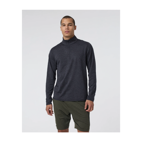Vuori Ponto Half Zip Mock Neck Charcoal Heather